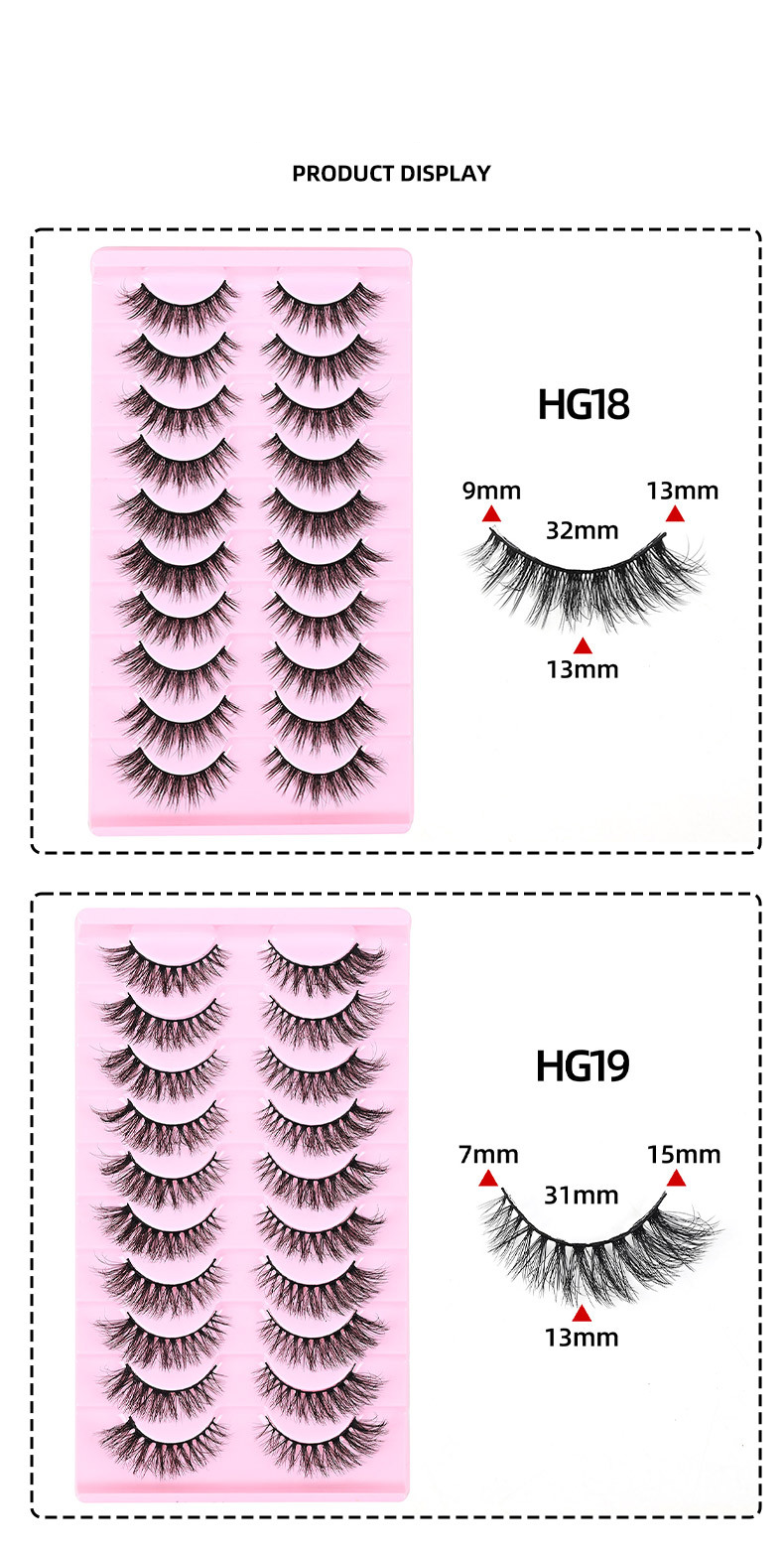 Eyelashes Set Cat Eye Thick Eyelashes 10 Pairs Of Simulation False Eyelashes Natural Curling Eyelashes_voghion.com