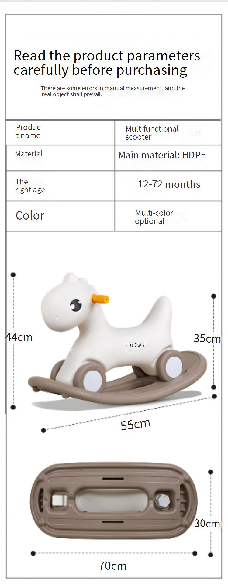 Mor & Barn Baby Hushålls Gungbil Barnens Gunghäst Lärande Att Gå Yo Vägbil Förtjockad Trähäst Inomhusleksak_voghion.com