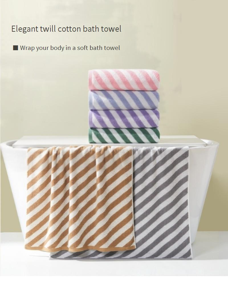 Premium Striped Beach Towel - 70x140cm Extra Large Cotton Bath Towel For Adults (450g, Ultra Absorbent, Quick-Dry, Colorfast)_voghion.com