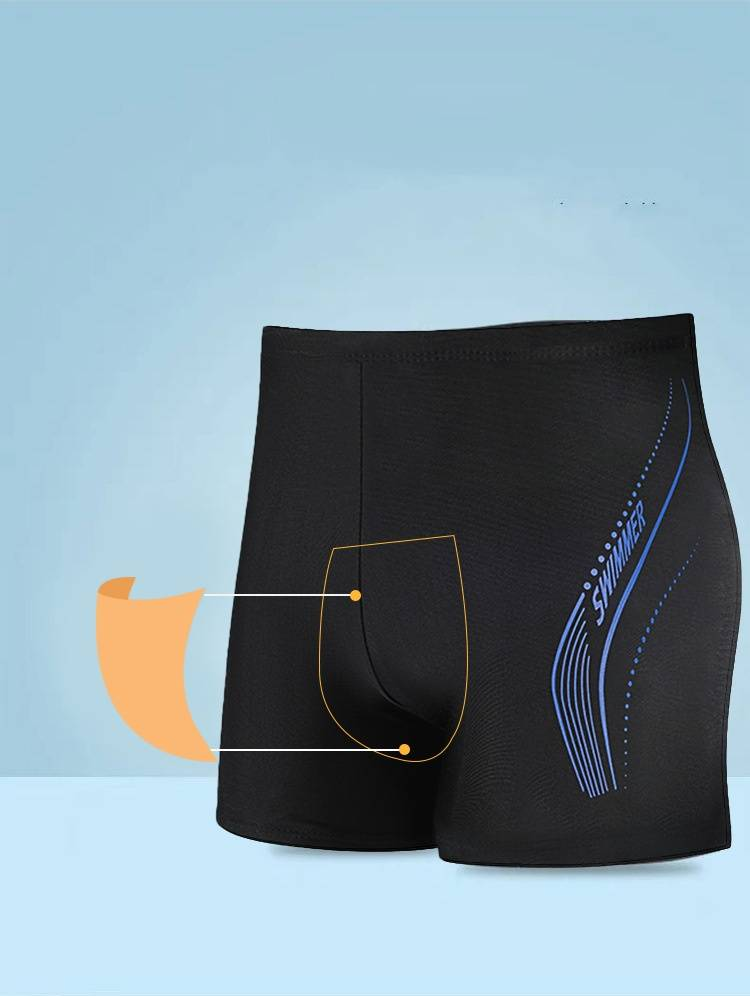 Men's Flat-angle Beach Swimming Trunks, Hot Spring Quick-drying Large-sized Loose Professional Men's Swimming Suits And Trunks_voghion.com