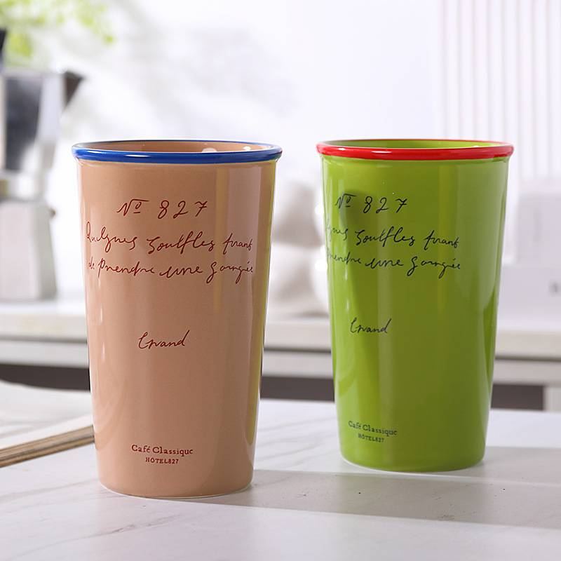 Ceramic Portable Cup, Small Fresh Ceramic Hand-held Cup, High-value Office Portable Cup_voghion.com