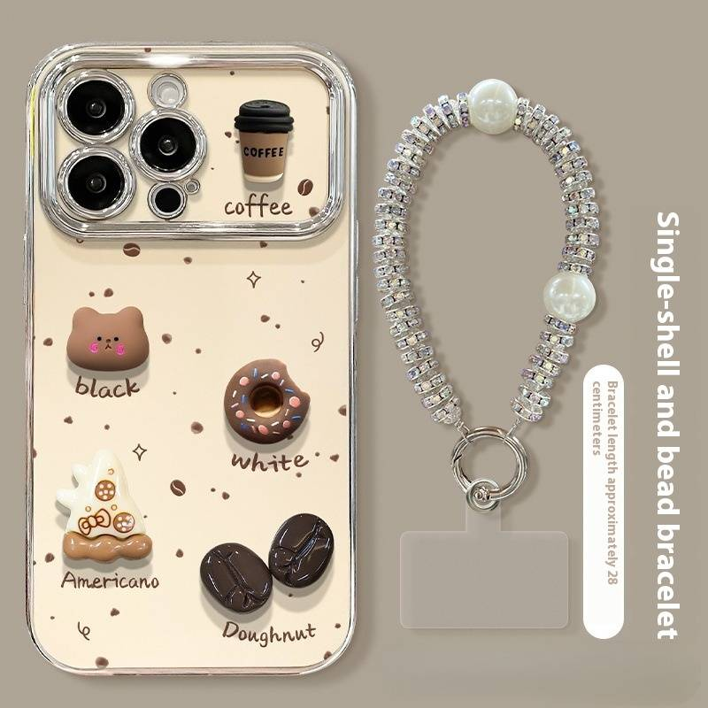 Coque Welmax en forme d'ourson café pour Huawei P70/P70 Pro/Mate 70 Pro, résistante aux chocs, avec dragonne et support en perles, fenêtre antireflet 6D_voghion.com