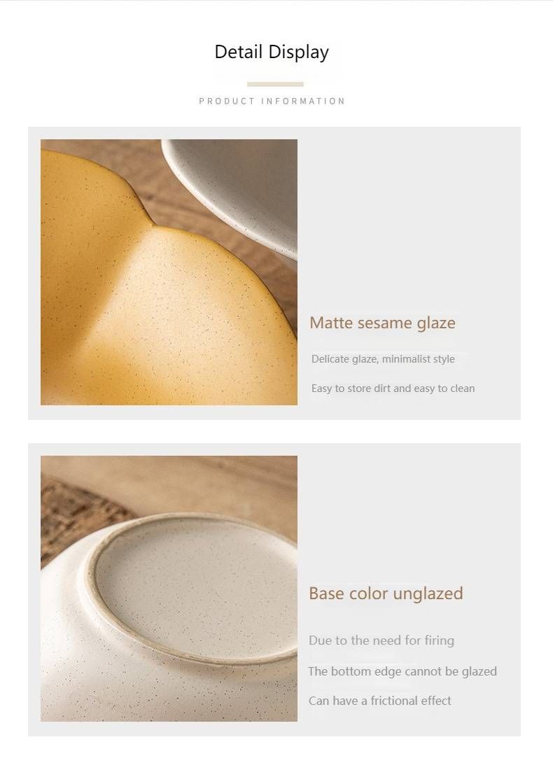 Elegant 8-Inch Ceramic Petal Bowl – Stylish Salad Bowl, Soup Bowl & Pasta Dish – Nordic-Inspired Handcrafted Design – Microwave Safe_voghion.com