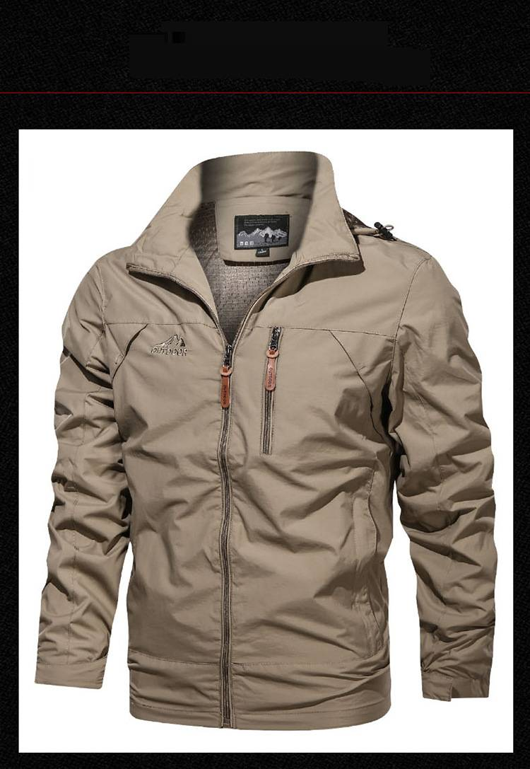 Men's Clothing Lightweight Hooded Windbreaker Jacket, Quick-Dry Outdoor Coat With Zipper Pockets, Breathable Casual Spring & Autumn Top_voghion.com