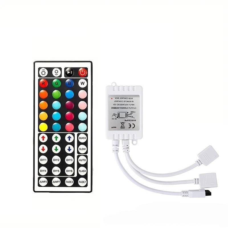 24V Dual-Zone 44-Key IR Remote Controller For RGB LED Strips – Wireless Dimmer Compatible With 5050/3535/2835 LEDs (40m Range, CE Certified)_voghion.com