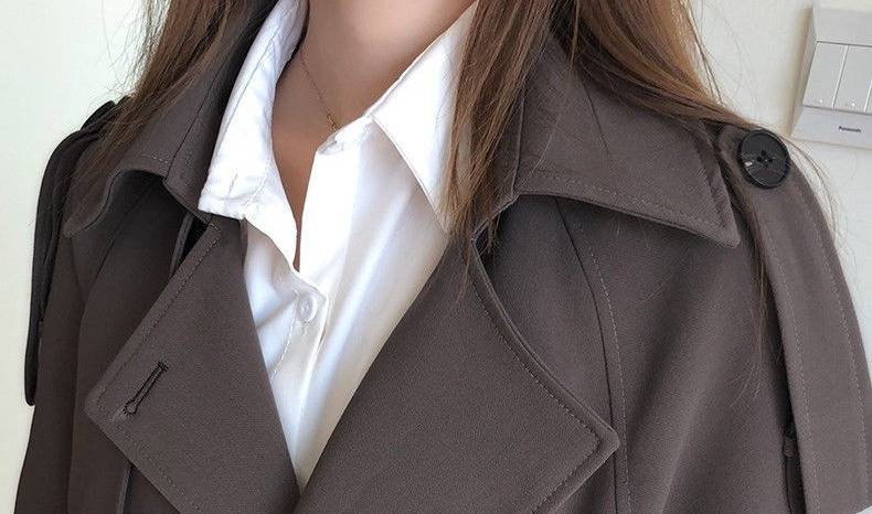 Trench oversize da donna - Elegante giacca doppiopetto lunga per l'autunno, blazer casual dalla vestibilità ampia in kaki/beige/nero (S-3XL)_voghion.com