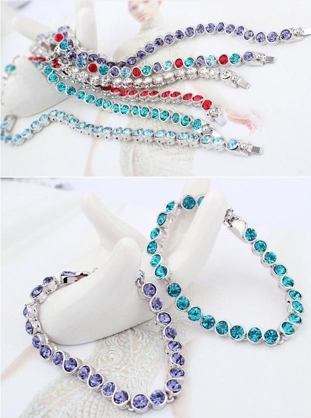 Heiße Verkäufe 18 Karat Platin Überzogene Armbänder Österreichischen Kristall Mode Custome Mädchen/Frauen Schmuck Für Woimen Großhandel_voghion.com