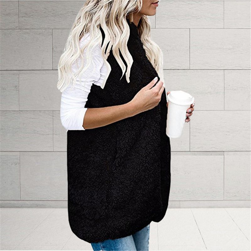 Women’s Oversized Hooded Vest – Lightweight Sleeveless Jacket With Pockets Solid Color Sleeveless Hooded Pocket Vest In Stock_voghion.com