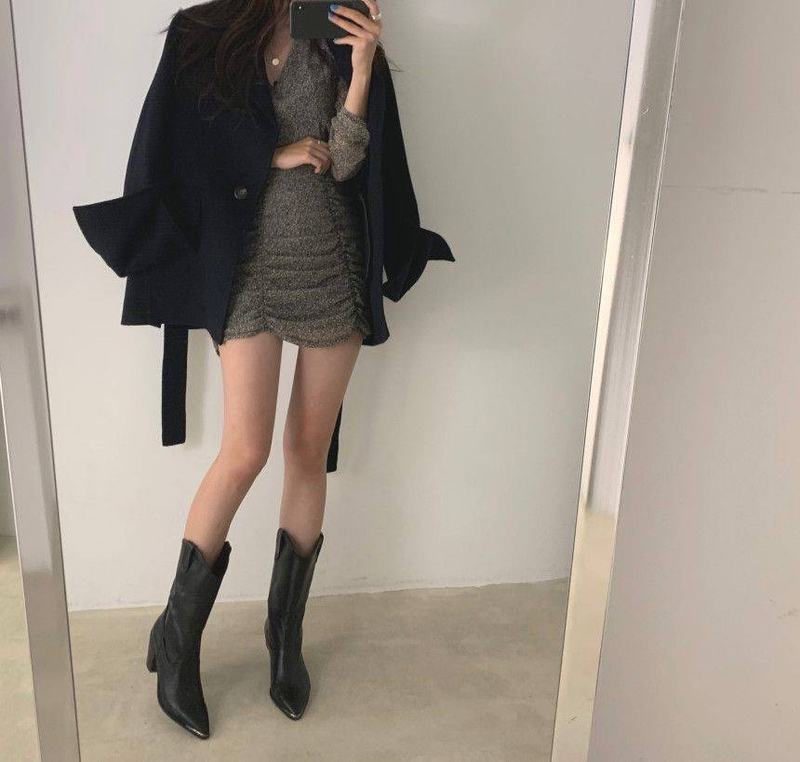 Women's Clothing Autumn And Winter New Niche High End One Button Wool Tie Waist Slim Suit Jacket_voghion.com