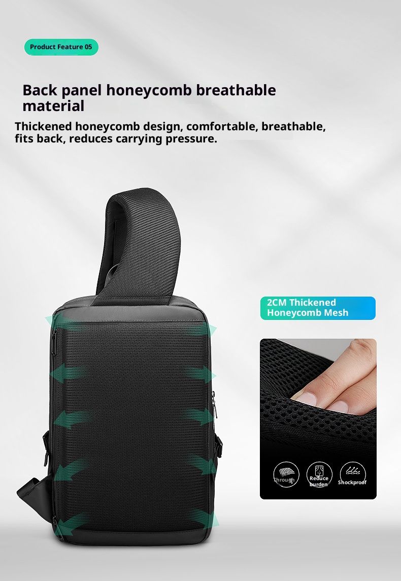 Men's Stylish Crossbody Bag With 14-Inch Laptop Compartment, Durable Oxford Fabric, Minimalist Design For Business & Casual Wear_voghion.com