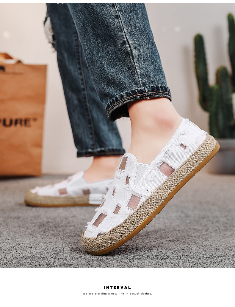 2023 New Hollow Out Breathable Fisherman Shoes Slip-on Slip-on Loafers Casual men's shoes one piece dropshipping L5311_voghion.com