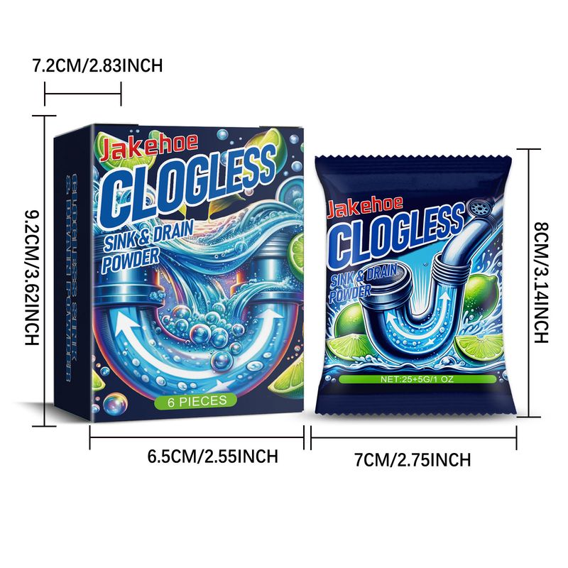 Jakehoe Pipe Unclogging Powder (Box) Kitchen And Toilet Sewer Pipe Dissolving, Odor Removal, Grease And Blockage Cleaning Powder_voghion.com