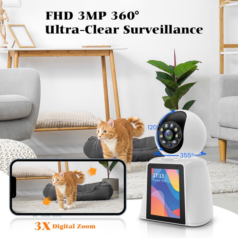 Videocitofono bidirezionale con telecamera - HD 1080p, citofono in tempo reale, avvisi di movimento intelligenti, visione notturna, include monitor da 7"._voghion.com
