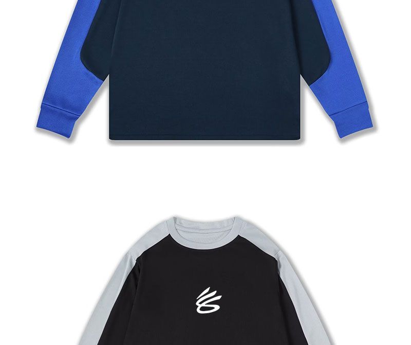 Dünnes, langärmeliges, farbblockiertes Shooting-T-Shirt aus Amerika für Basketballtraining, Trocknen von Kleidung, schnellen Sport, locker_voghion.com
