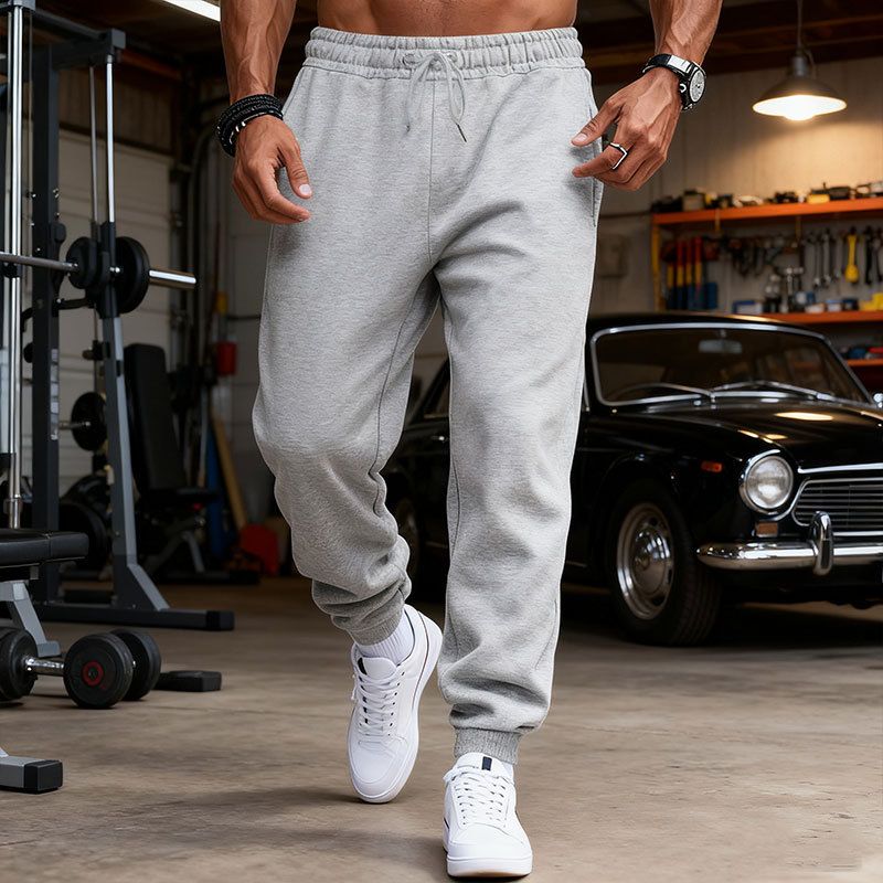 Men's Casual Jogger Pants - Lightweight Workout Tapered Sweatpants, Elastic Cuff, Drawstring Waist, Breathable & Stretchy For Gym, Running, Daily Wear_voghion.com