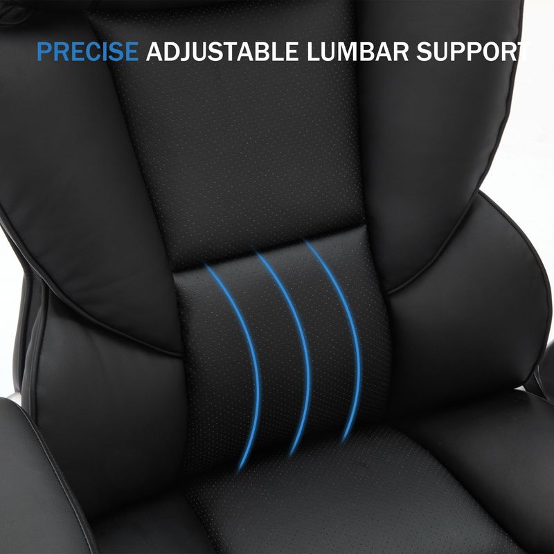 Big And Tall Office Chair 500lbs With Adjustable Lumbar Support, Executive Office Chair With Flip-up Armrest And Wider Seat, Ergonomic Leather Chair Breathable With Quiet Rubber Wheels Black_voghion.com