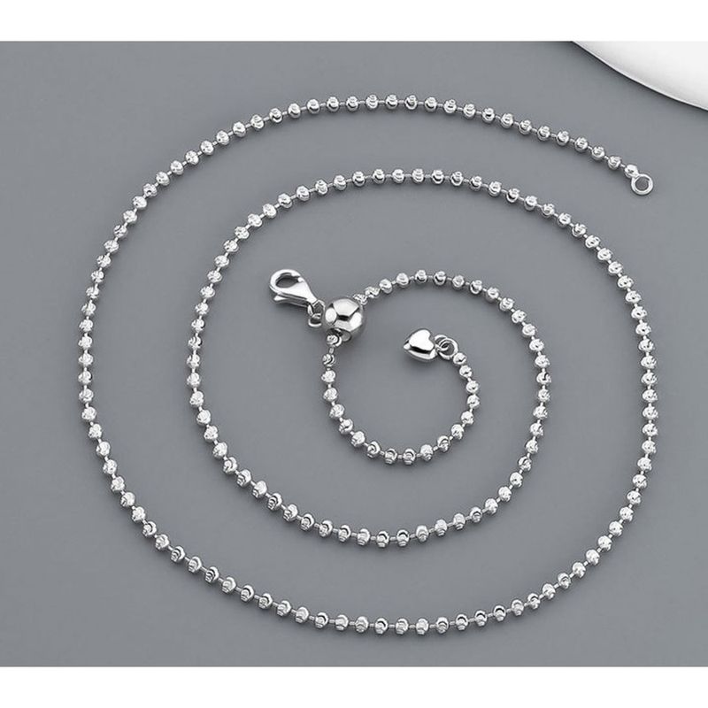 Italian Starlight Light Women's High Grade Feeling Pulling Car Flower, Round Bead Chain, Love Silver Necklace_voghion.com