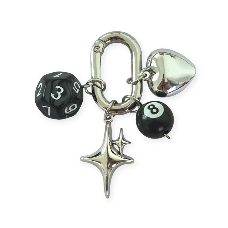 Ins Exquisite Schwarz Glück Würfel Keychain Mode Tasche Anhänger Student Rucksack Dekoration_voghion.com