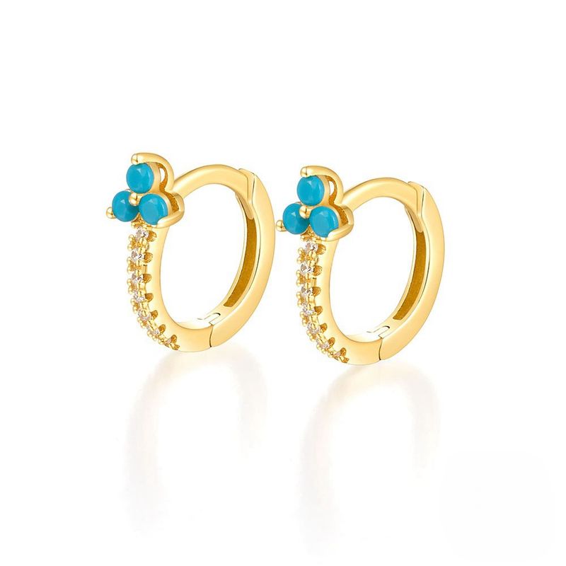 2024 New Colorful Zircon Earrings Light Luxury High-end Design Sense Clips Ins Style Versatile Ear Jewelry_voghion.com