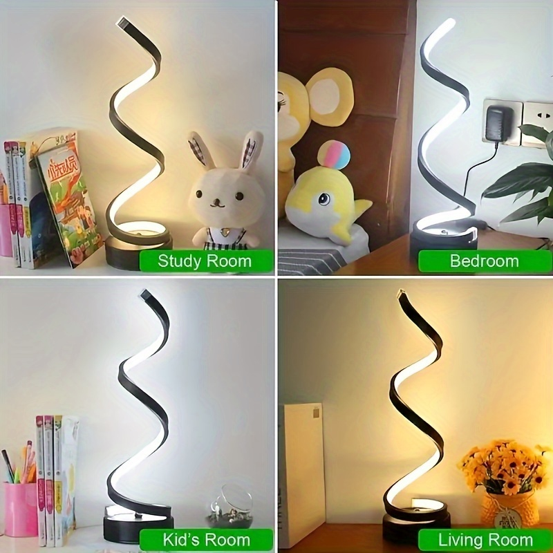 Spiral RYYD 1pc tafellamp, voor slaapkamer, kantoor, nachtkastje, boekenplank, woonkamer, woondecoratie, lamp, lamp, lamp,_voghion.com