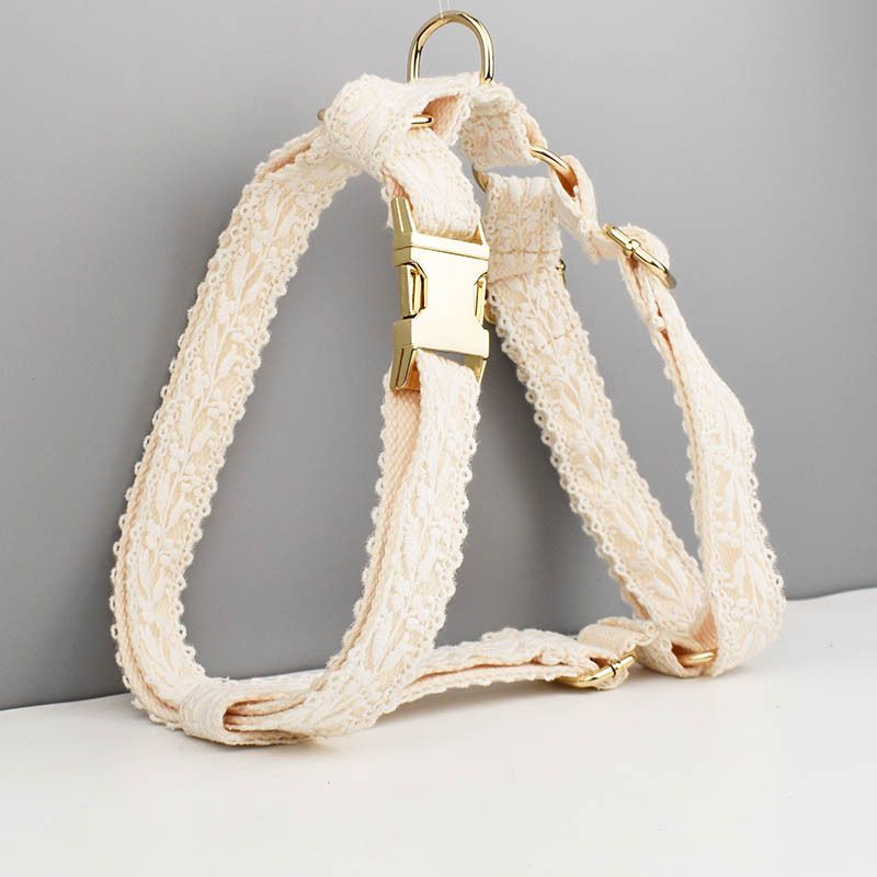 Leaf Lace Pet Vest Collar Wedding Dog Leash Engraving Replacement Buckle_voghion.com