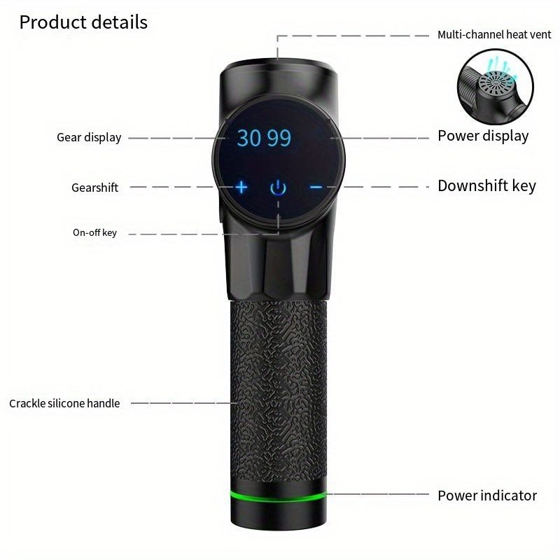 Električna pištola za masko pištola za masko masažer za mišice LCD zaslon instrument za masažno terapijo pištola za fascijo_voghion.com