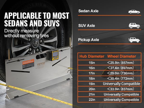 VEVOR Wheel Alignment Tool, 2-Pack Toe Plates, Camber/Caster/Toe Gauge 0.1° Accuracy, Stainless Steel Tool Plate, Magnetic Slots And 6 Alignment Rods, Includes 2 Measuring Tapes & Conversion Chart_voghion.com