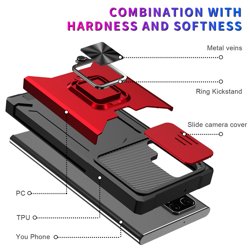 Slide Camera Lens Protector Armor Case For Samsung Galaxy A03S A12 A13 A14 A22 A23 A32 A33 A34 A42 A52 A53 A54 A72 A82 Card Slot Bumpers Ring Cover_voghion.com
