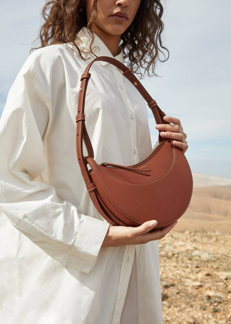 Weibliche Nischendesigner-Umhängetasche mit einer Schulter, Halbmondtasche, Leder, Damentasche, Achselhand-Umhängetasche, um Freundin Geschenke zu machen_voghion.com