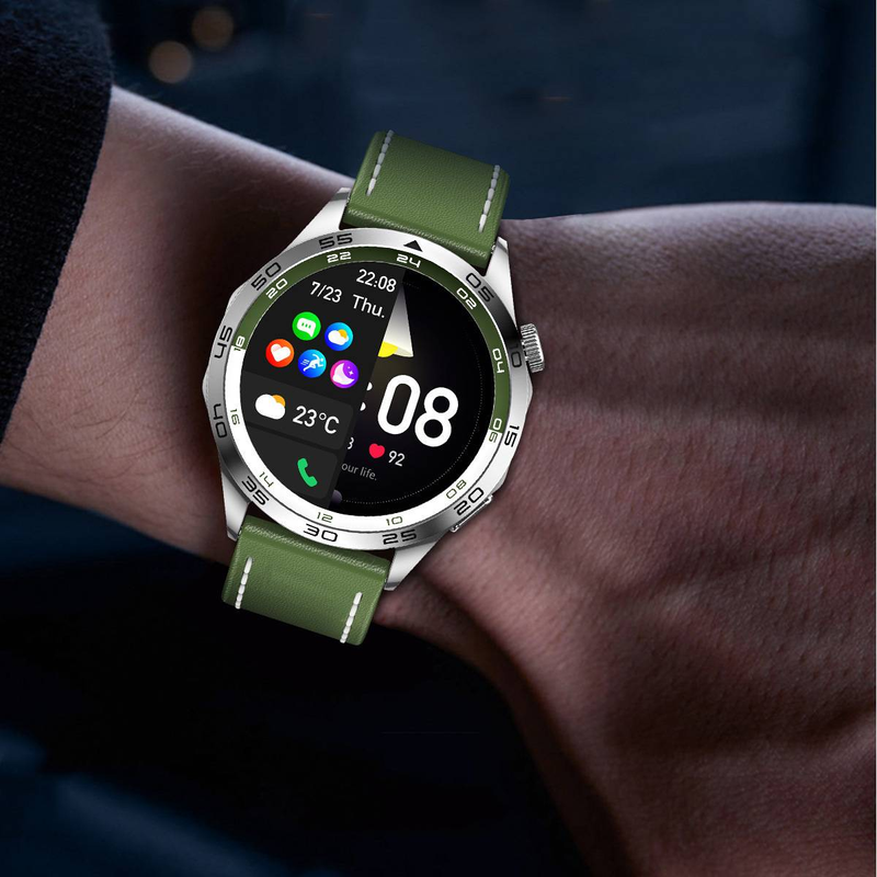 Fashion smart watch GT4 round screen smart watch HD full touch bluetooth call leisure business sports_voghion.com