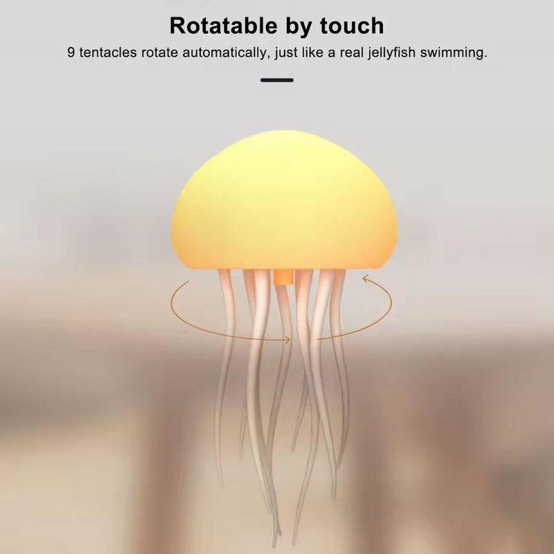 Lampada da comodino creativa a comando vocale; luce notturna a LED a forma di medusa; luce notturna ad attivazione vocale per la camera da letto_voghion.com