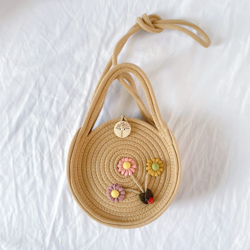 Handwoven Round Straw Bag - Vintage Boho Crossbody Purse For Women (Casual & Beach)_voghion.com