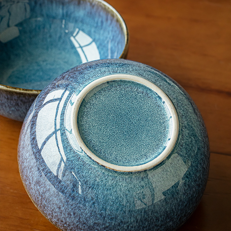 Yunmeng Kiln Changed 6.5 Inch Special Shaped Noodle Bowl Ceramic Fruit Bowl High End Restaurant Special Tableware_voghion.com