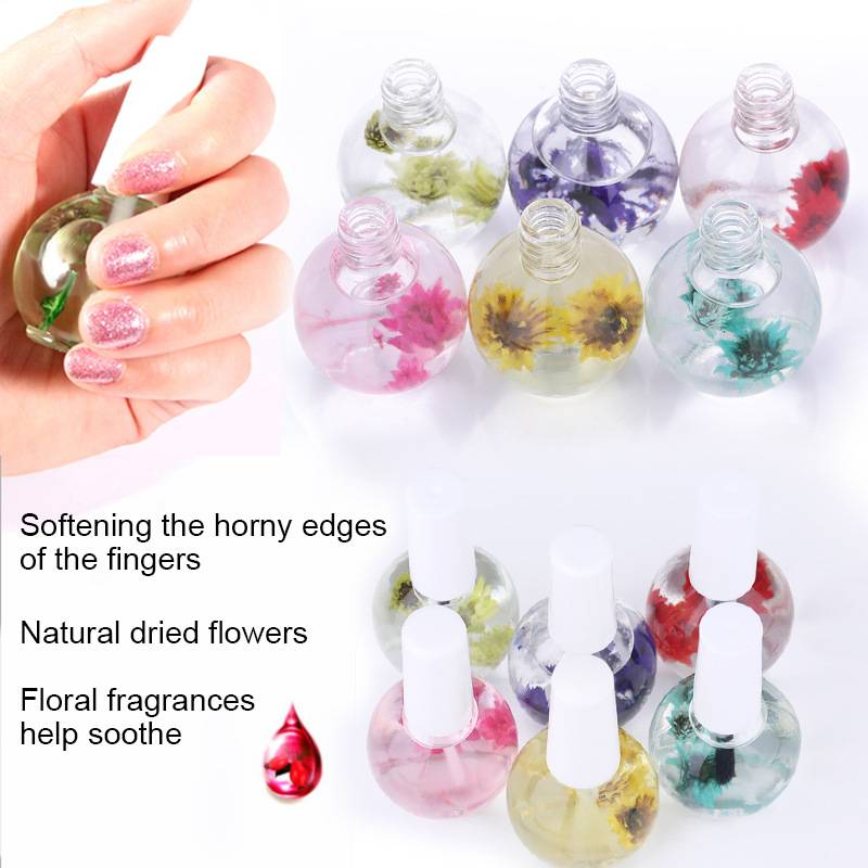 Set e kit di olio per la cura delle unghie, olio naturale per i bordi delle dita con fiori secchi, anti-pelle morta, unghia incarnita, penna nutriente idratante per la pelle, 6 tipi di cura delle unghie_voghion.com