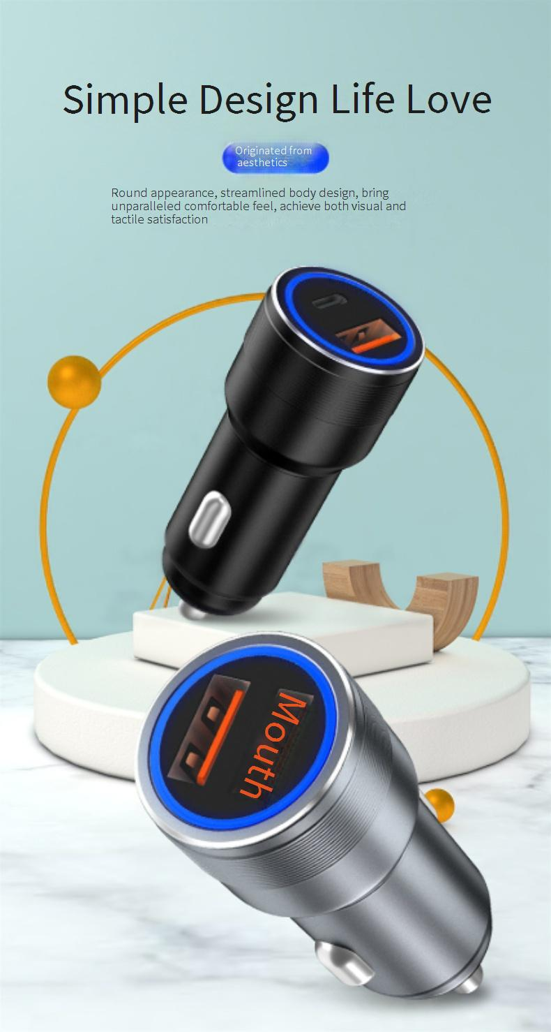 Car Chargers New Aluminum Alloy PD Car Charger Mobile Phone Fast Charging 18W Flash Charging Metal Multi Port Usb Car Charger Head_voghion.com