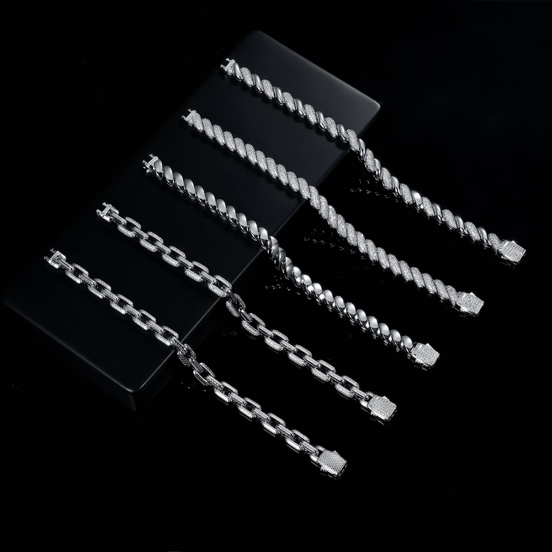 Women's & Men's Cuban Link Tennis Bracelet With Zirconia Inlay, 9mm Heavy Duty Design, Elegant & Durable Jewelry For Any Occasion_voghion.com
