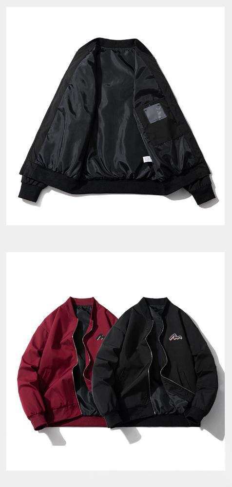 Giacca da baseball larga ricamata da uomo, giacca da baseball vintage ricamata - giacca a vento unisex elegante e ampia per abbigliamento casual_voghion.com