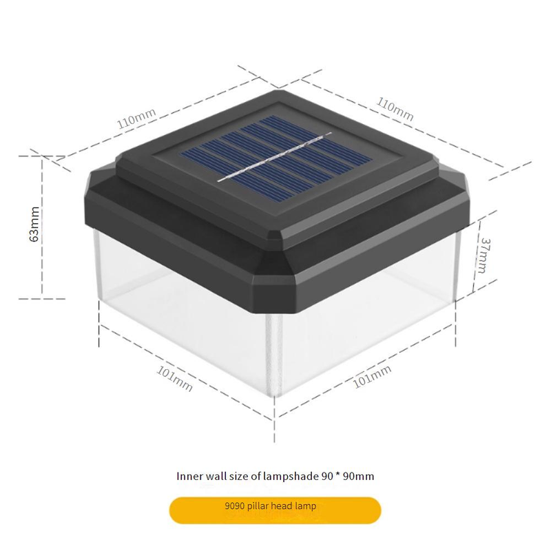 Luci solari da esterno a LED impermeabili per recinzione da giardino, per decorare patio e cortile, nere con copertura trasparente_voghion.com