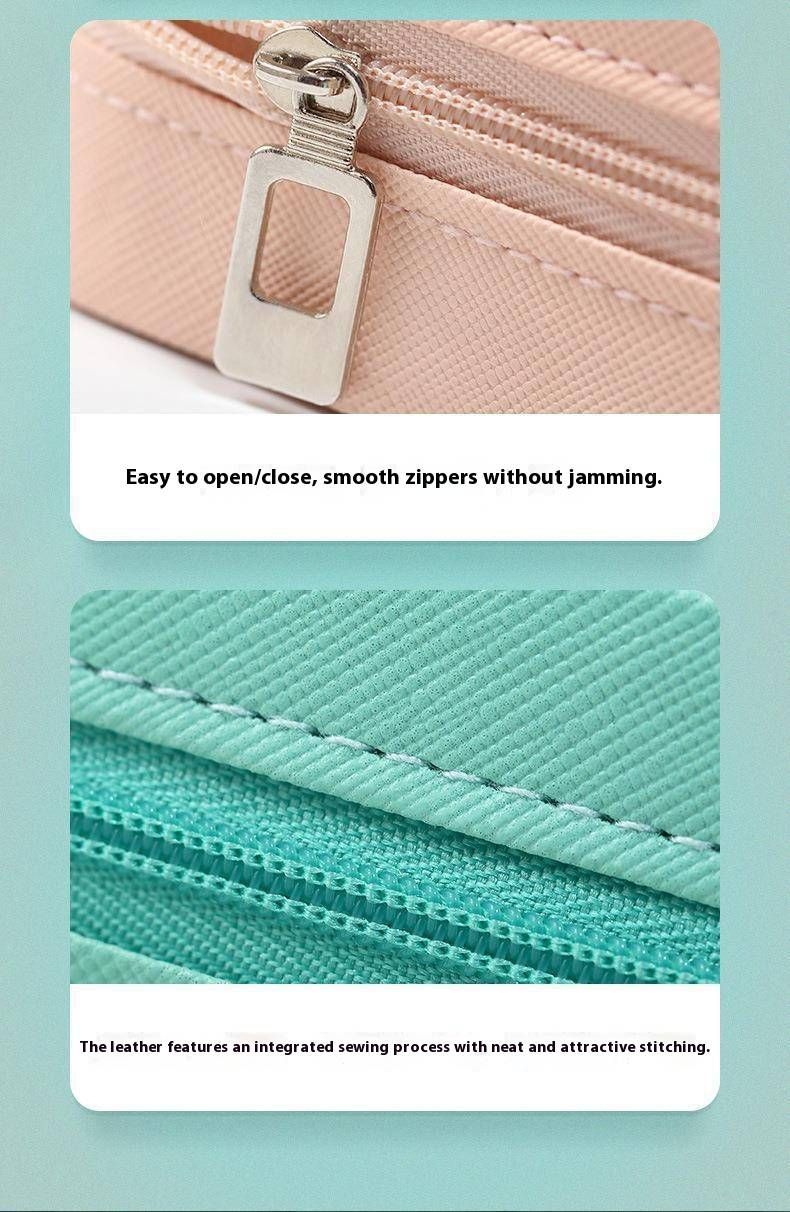 Minimalist Jewelry Box With Zipper – Portable Single-Layer Storage Case For Earrings, Rings & Small Accessories_voghion.com