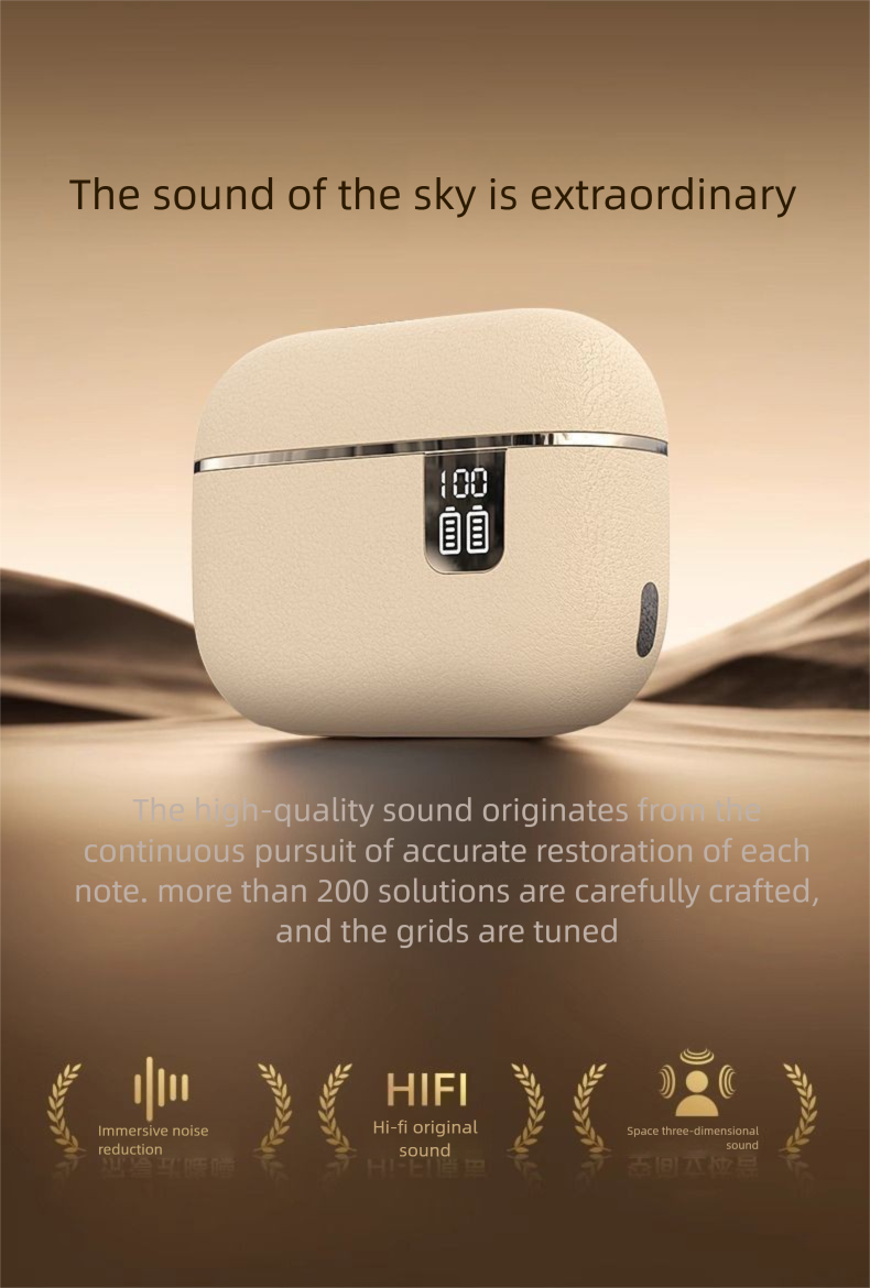 【FANBIYA】New Wireless Bluetooth Earbuds Semi-In-Ear Sports High-Quality Noise Cancelling Long Battery Life Universal_voghion.com