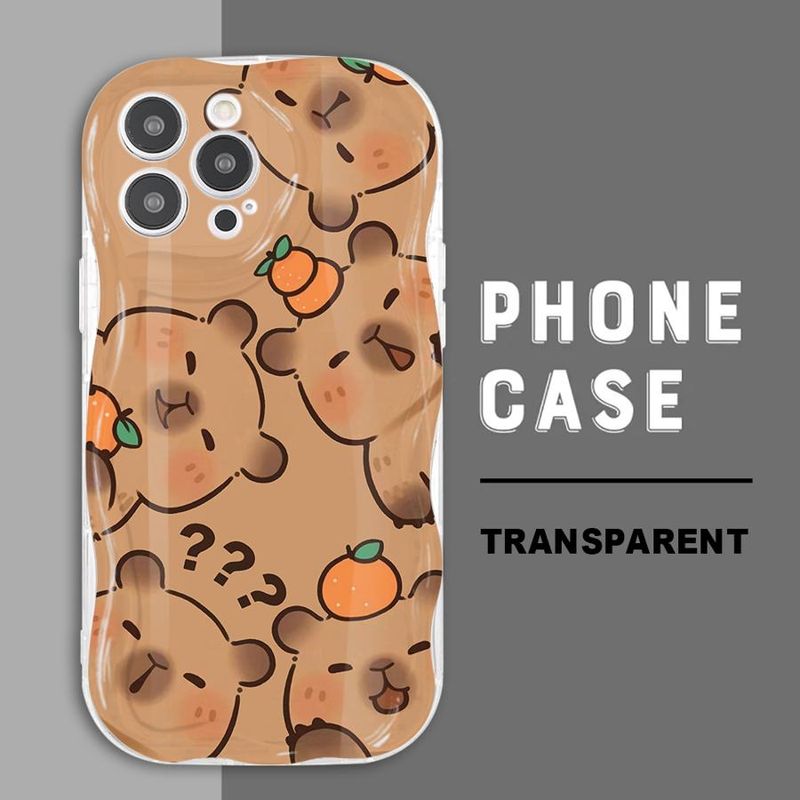 Coque de téléphone Capybara mignonne pour iPhone SE 8 7 15 16 ProMax 12 Pro 11 Pro XS Max 14 Plus 13 Mini XR Housse en silicone souple_voghion.com