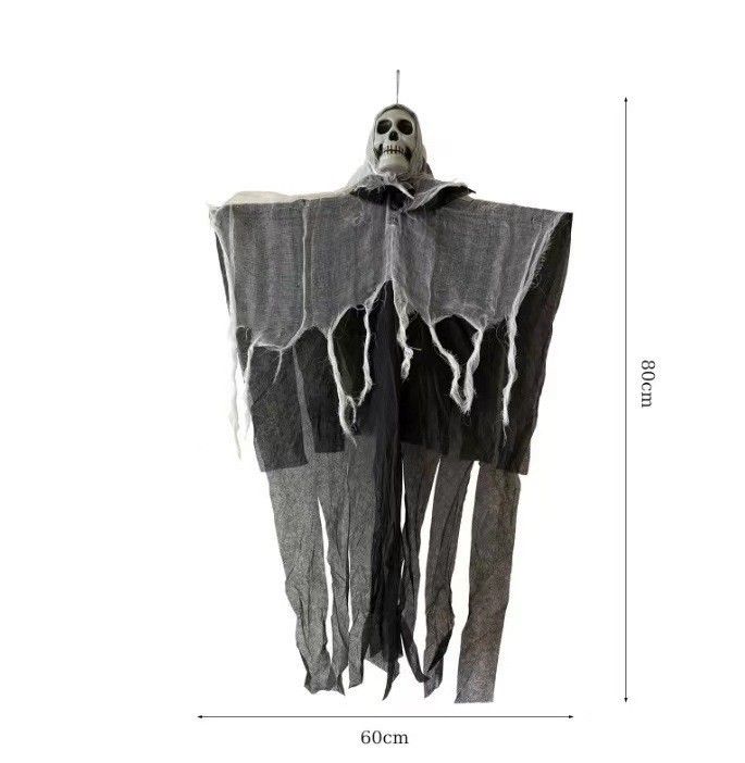 Decorazione per feste di Halloween a LED, luce d'atmosfera, fantasma bianco luminoso fai da te, forma horror, decorazione per interni_voghion.com