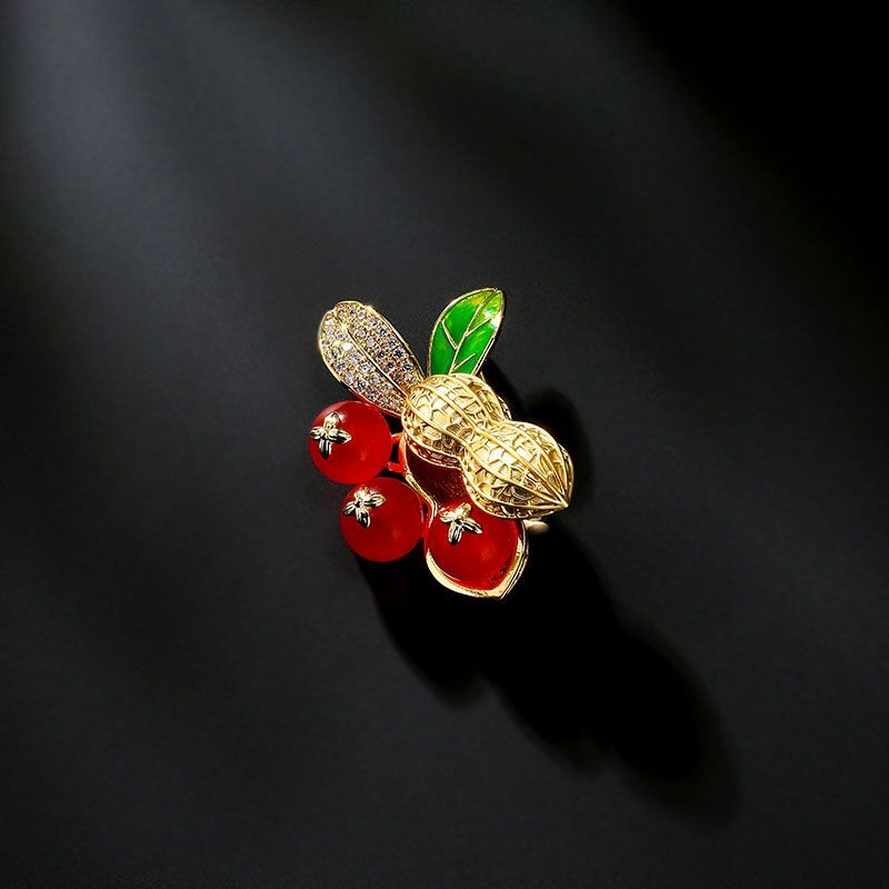 Peanut Brooch Women's Anti-light Personality Temperament Jacket Cardigan Corsage Neckline Pin_voghion.com