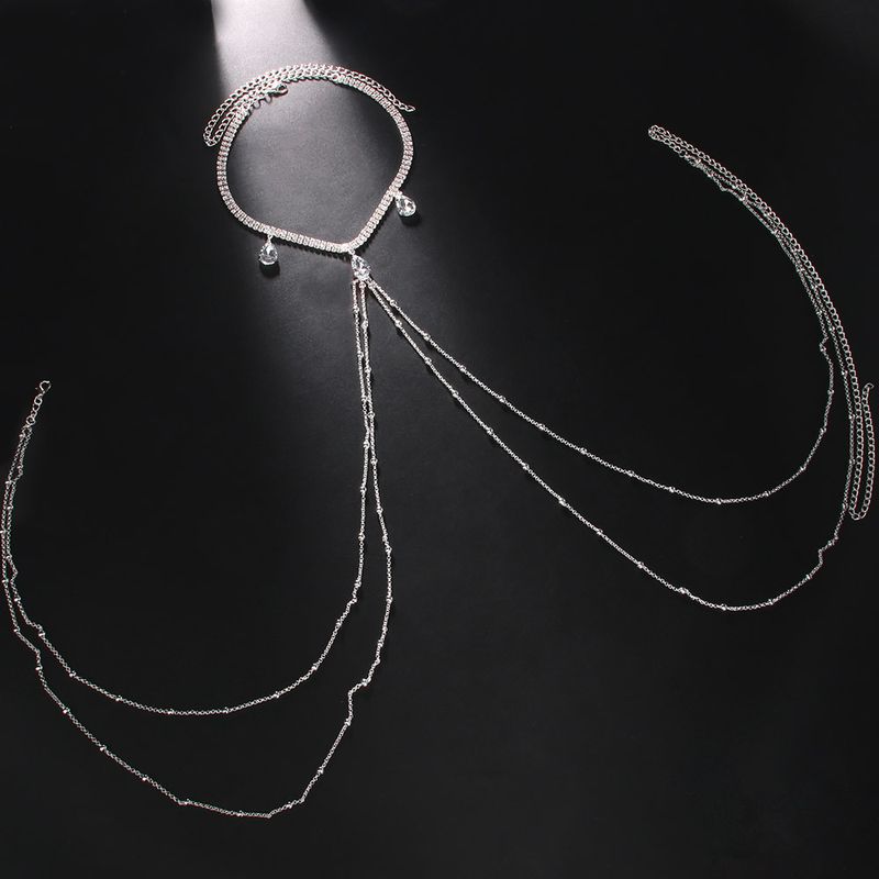 New Fashion Neck Rhinestone Breast Chain, Personalized Bead Body Chain, Women's Accessories Body Chain_voghion.com