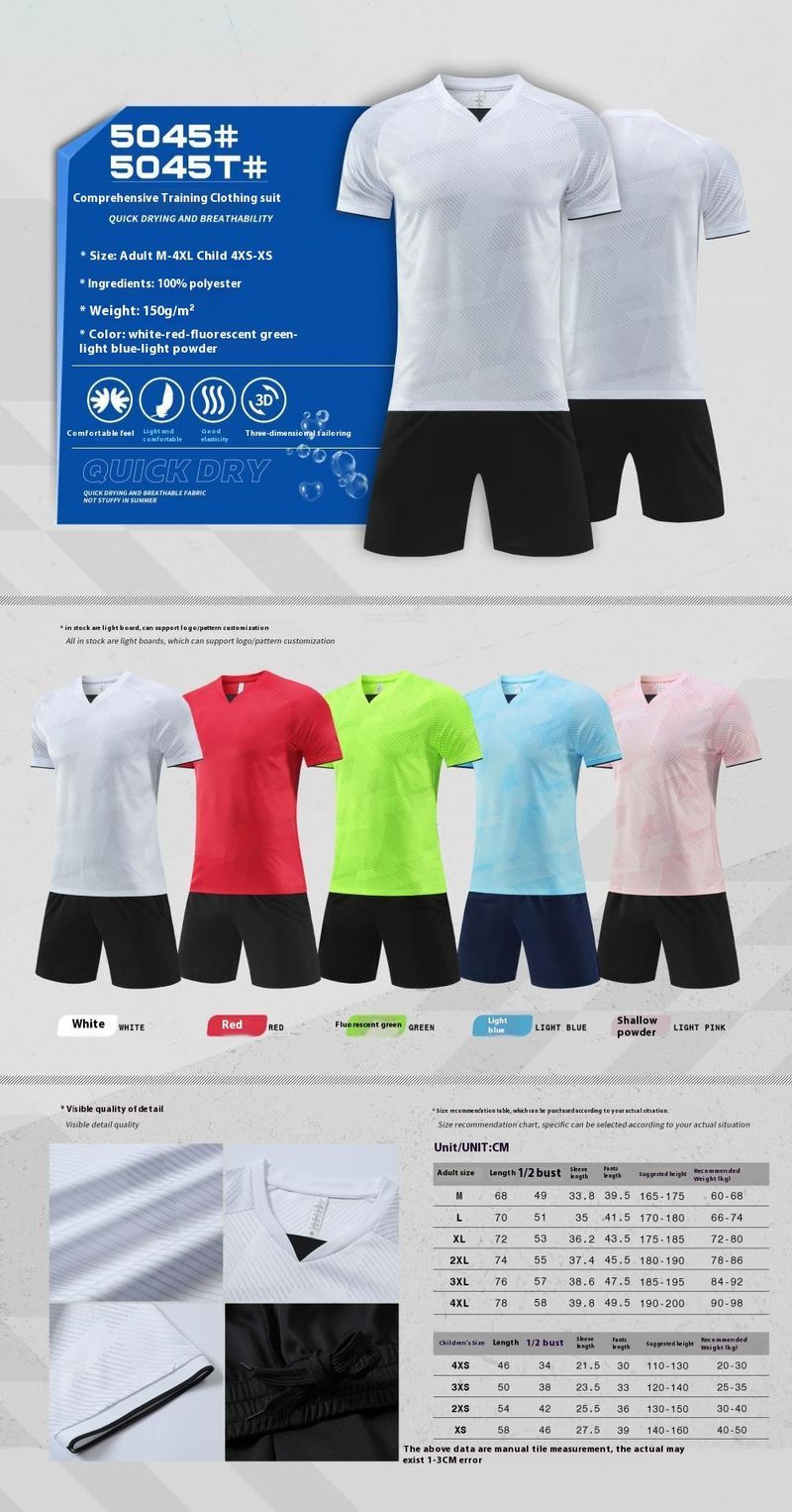 Speed Student bedrukt kinderteamuniform, snel drogend shirt, nieuwe voetbalset, jeugdtraining heren_voghion.com
