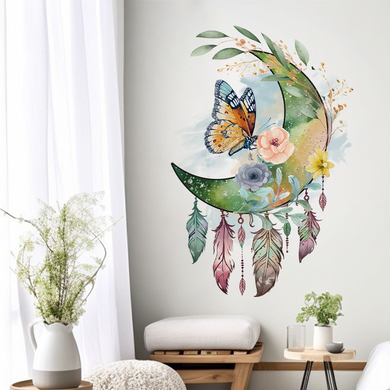 Chuanhao CH36039 Papillon Attrape-rêves Décoration de chambre à coucher confortable Autocollant mural autocollant_voghion.com