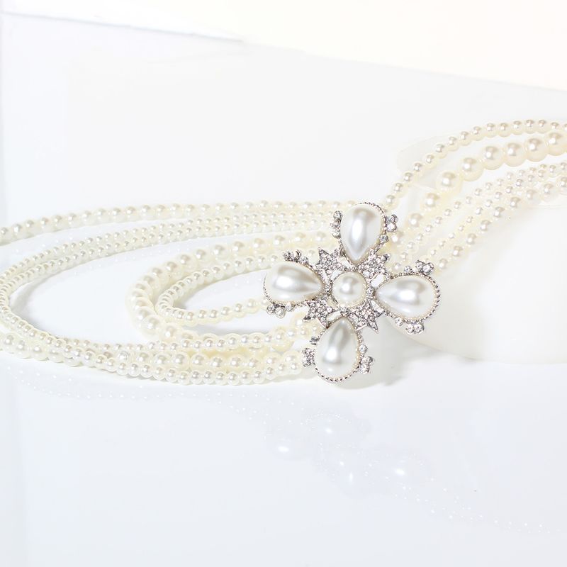 Retro Multi Layer Pearl Long Necklace Sweater Chain Pearl Necklace_voghion.com