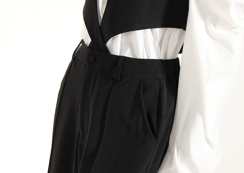 GraceChic Unique Designer Black Suit Three-Piece Slim Fit Shirt And Jumpsuit Set_voghion.com