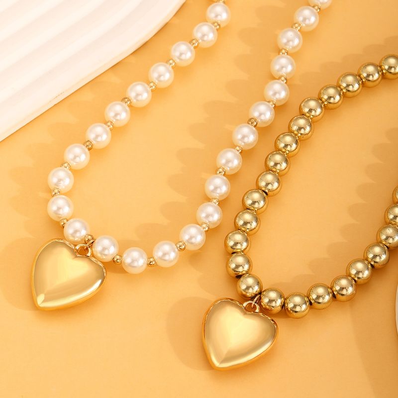 Collana con perline rotonde esagerate in stile punk europeo e americano, collana personalizzata a forma di amore rimovibile con nicchia temperamento_voghion.com