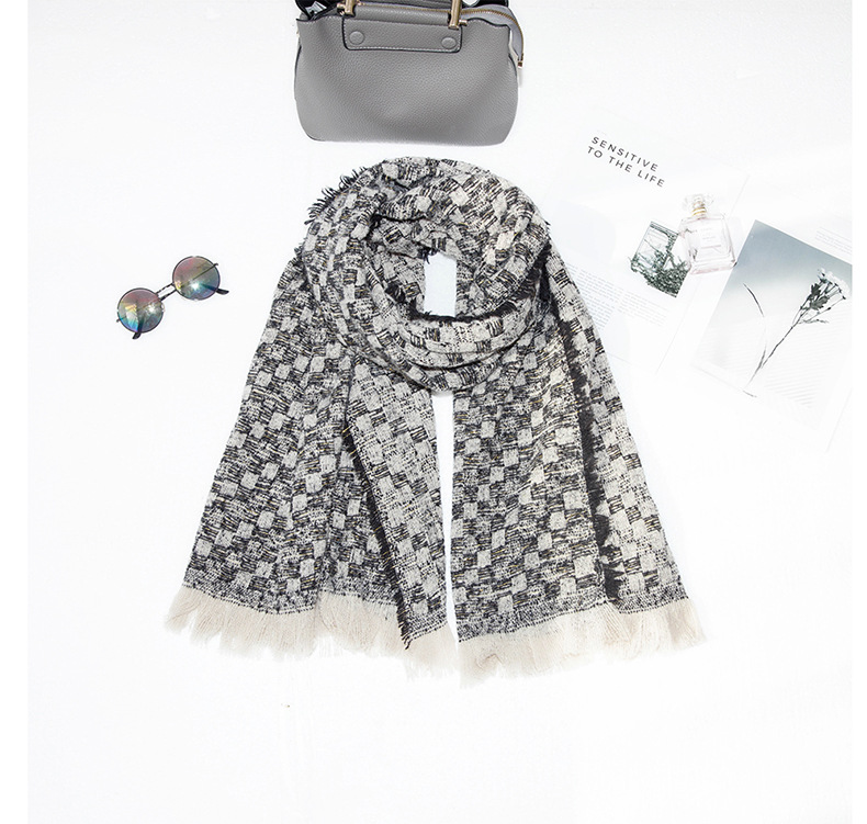 Collo da uomo unisex spesso con scialle in suplaid con flusso di filigrana per le donne_voghion.com